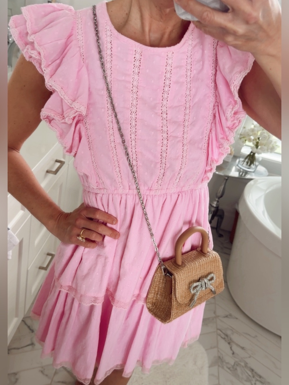 Japna Barbie Pink Ruffle Mini Dress M darling +++